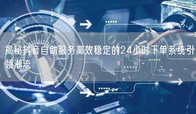 揭秘抖音自助服务高效稳定的24小时下单系统引领潮流