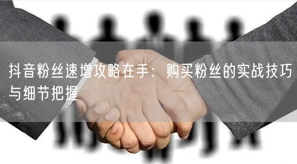 抖音粉丝速增攻略在手：购买粉丝的实战技巧与细节把握