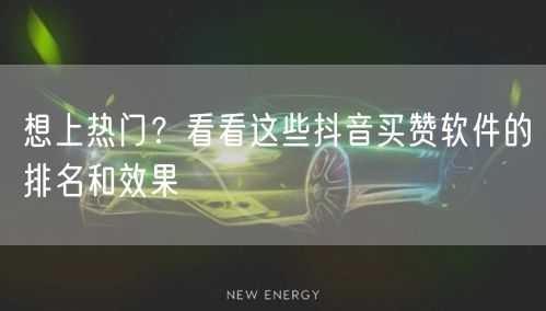 想上热门？看看这些抖音买赞软件的排名和效果
