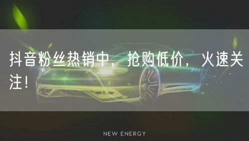 抖音粉丝热销中，抢购低价，火速关注！