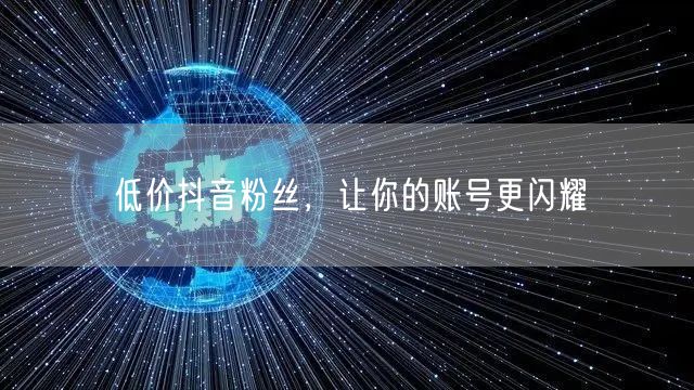 低价抖音粉丝，让你的账号更闪耀